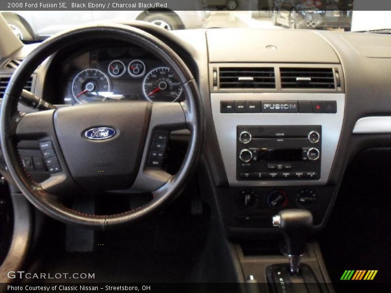 Black Ebony / Charcoal Black/Red 2008 Ford Fusion SE