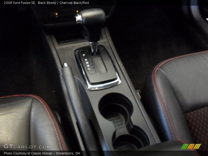 Black Ebony / Charcoal Black/Red 2008 Ford Fusion SE