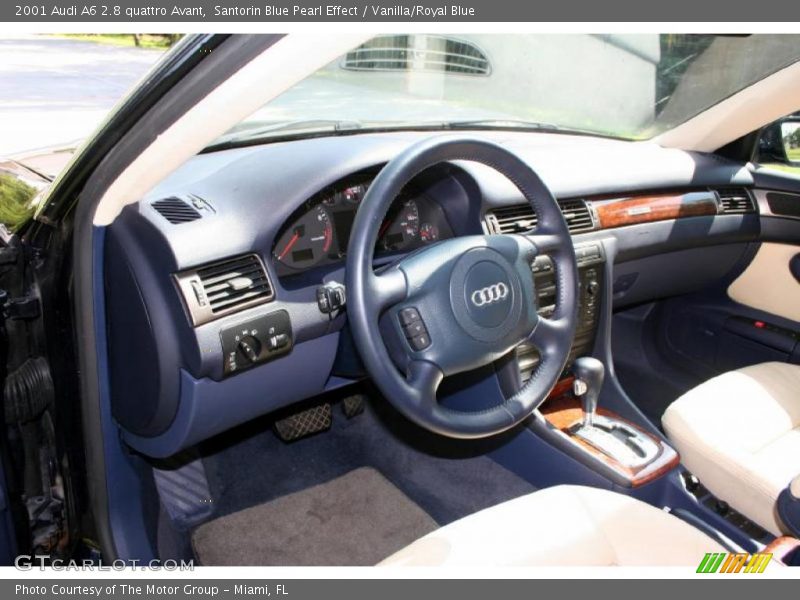 Santorin Blue Pearl Effect / Vanilla/Royal Blue 2001 Audi A6 2.8 quattro Avant