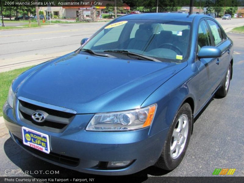 Aquamarine Pearl / Gray 2006 Hyundai Sonata LX V6