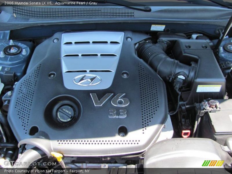 Aquamarine Pearl / Gray 2006 Hyundai Sonata LX V6