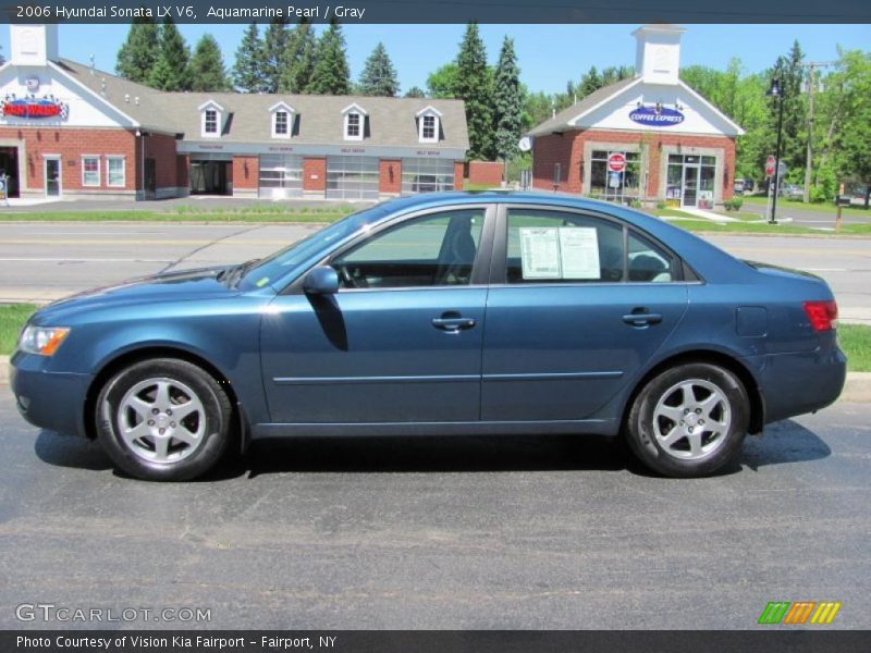 Aquamarine Pearl / Gray 2006 Hyundai Sonata LX V6