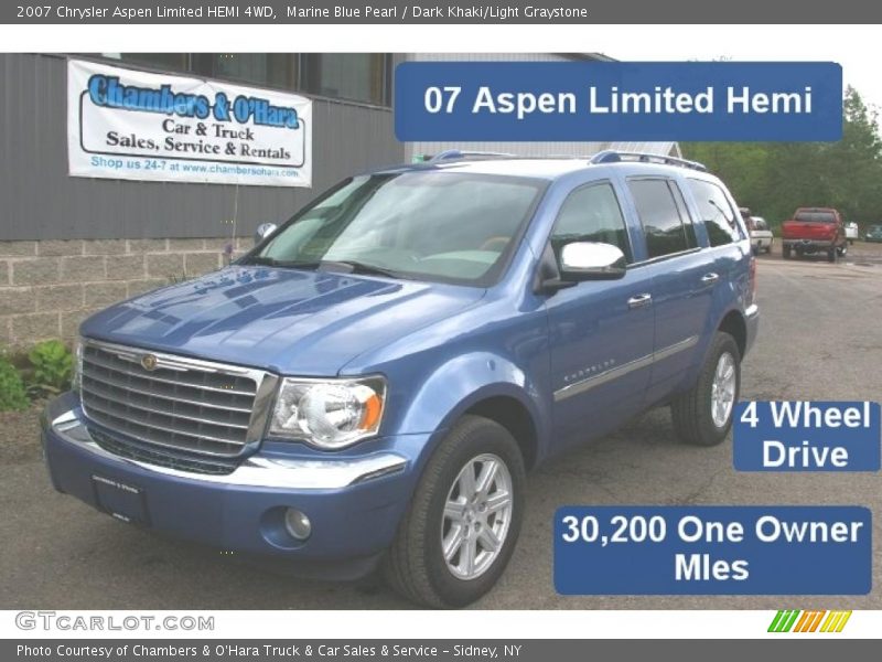 Marine Blue Pearl / Dark Khaki/Light Graystone 2007 Chrysler Aspen Limited HEMI 4WD