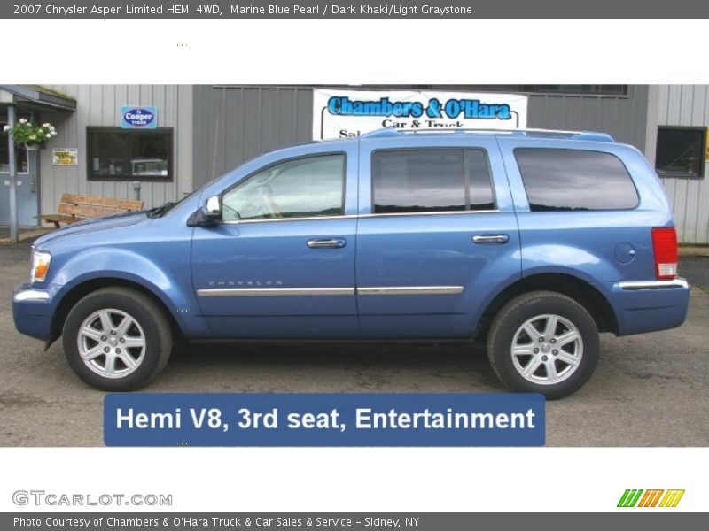 Marine Blue Pearl / Dark Khaki/Light Graystone 2007 Chrysler Aspen Limited HEMI 4WD
