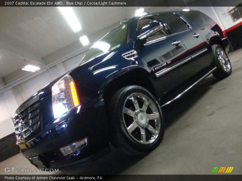 Blue Chip / Cocoa/Light Cashmere 2007 Cadillac Escalade ESV AWD
