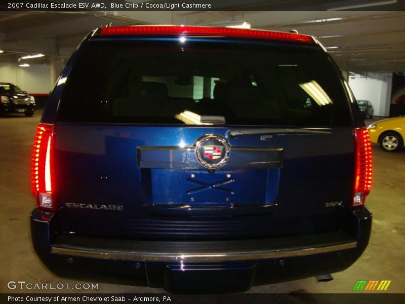 Blue Chip / Cocoa/Light Cashmere 2007 Cadillac Escalade ESV AWD