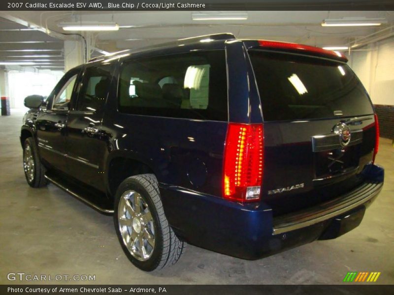 Blue Chip / Cocoa/Light Cashmere 2007 Cadillac Escalade ESV AWD