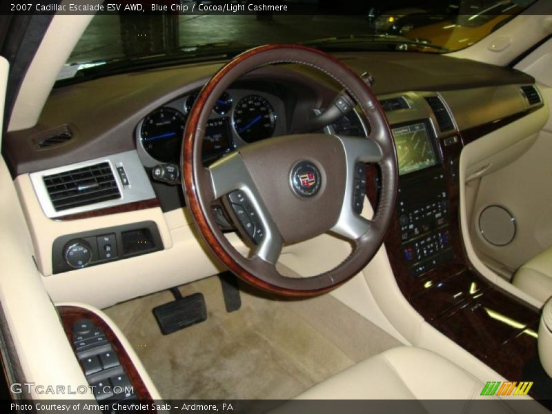 Blue Chip / Cocoa/Light Cashmere 2007 Cadillac Escalade ESV AWD