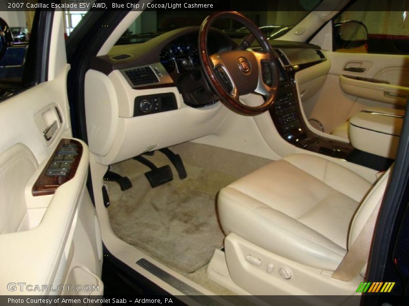Blue Chip / Cocoa/Light Cashmere 2007 Cadillac Escalade ESV AWD