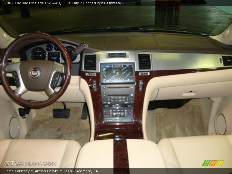 Blue Chip / Cocoa/Light Cashmere 2007 Cadillac Escalade ESV AWD