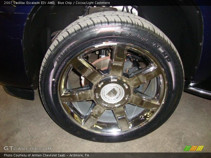 Blue Chip / Cocoa/Light Cashmere 2007 Cadillac Escalade ESV AWD