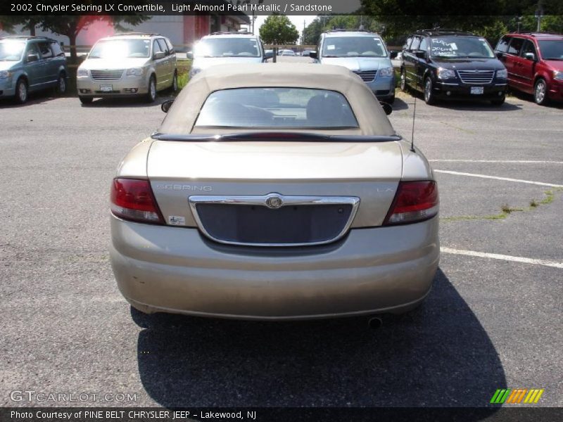 Light Almond Pearl Metallic / Sandstone 2002 Chrysler Sebring LX Convertible