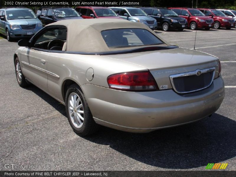 Light Almond Pearl Metallic / Sandstone 2002 Chrysler Sebring LX Convertible