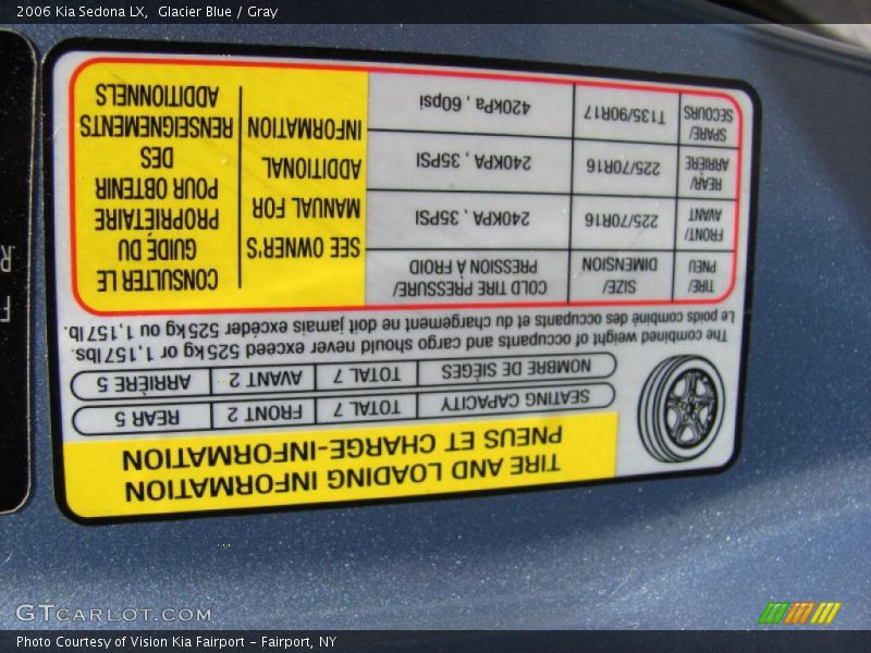 Glacier Blue / Gray 2006 Kia Sedona LX