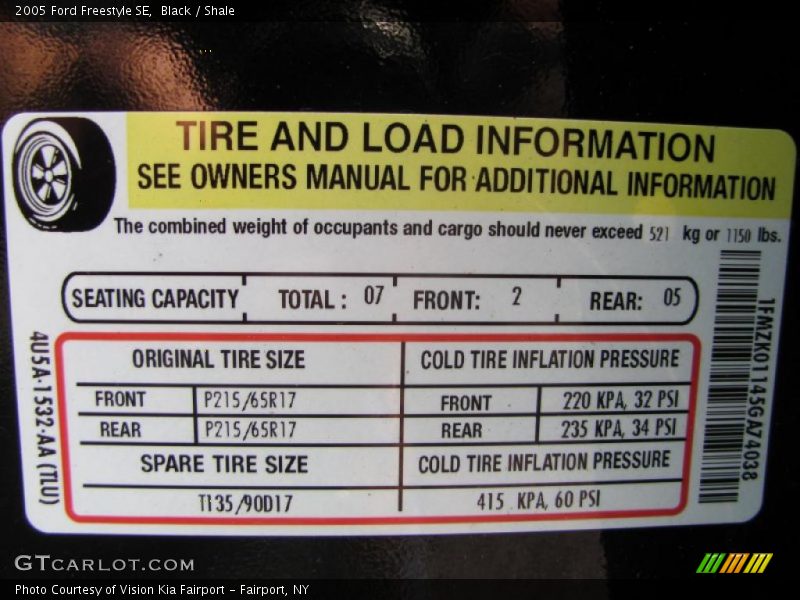 Black / Shale 2005 Ford Freestyle SE