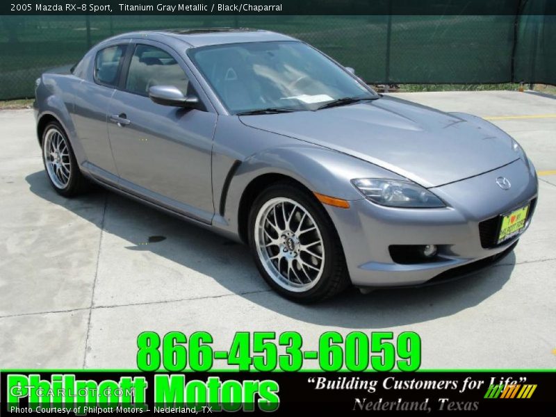 Titanium Gray Metallic / Black/Chaparral 2005 Mazda RX-8 Sport