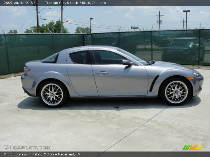 Titanium Gray Metallic / Black/Chaparral 2005 Mazda RX-8 Sport