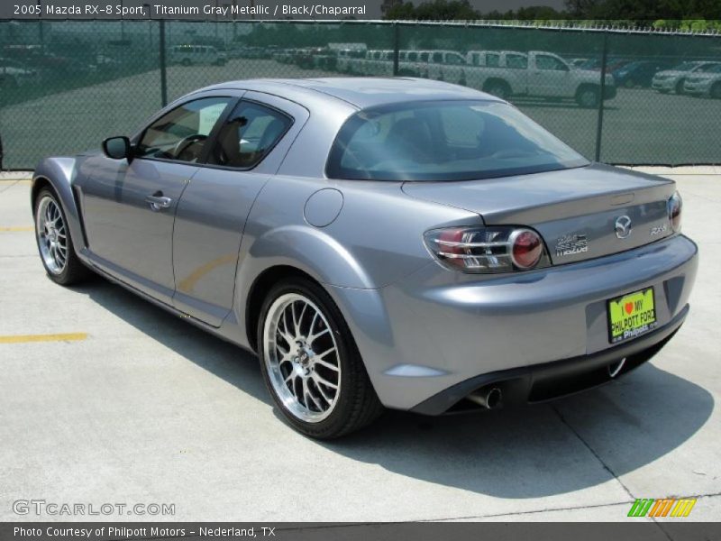 Titanium Gray Metallic / Black/Chaparral 2005 Mazda RX-8 Sport