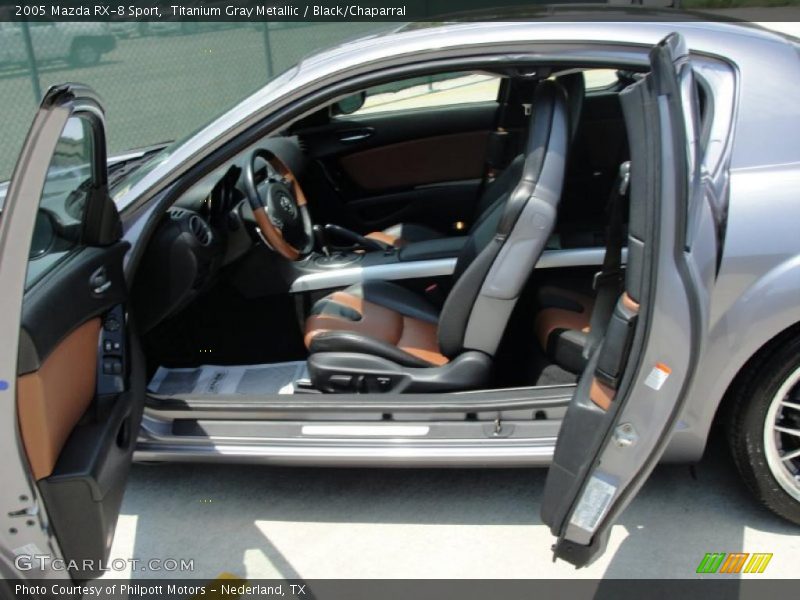 Titanium Gray Metallic / Black/Chaparral 2005 Mazda RX-8 Sport