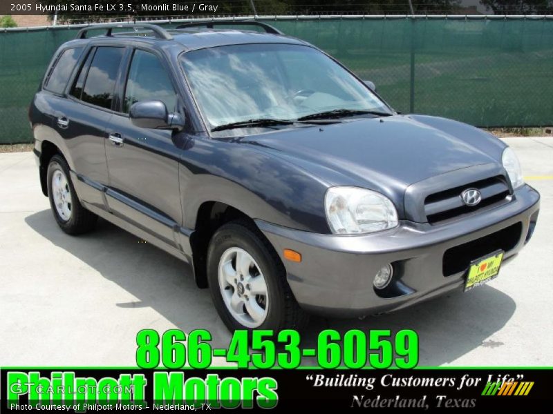 Moonlit Blue / Gray 2005 Hyundai Santa Fe LX 3.5