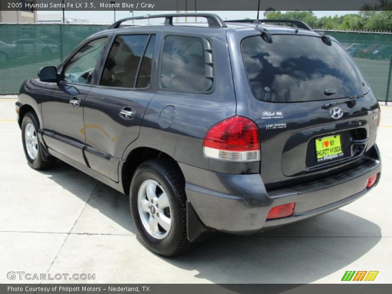 Moonlit Blue / Gray 2005 Hyundai Santa Fe LX 3.5
