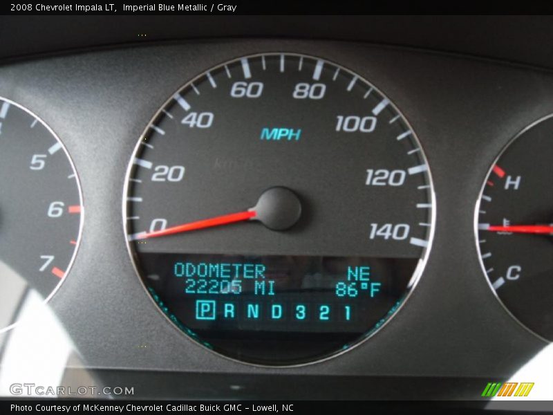 Imperial Blue Metallic / Gray 2008 Chevrolet Impala LT