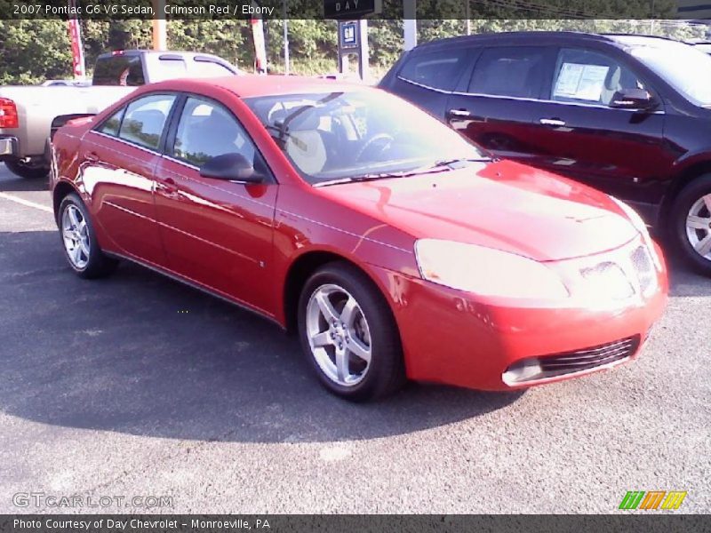 Crimson Red / Ebony 2007 Pontiac G6 V6 Sedan
