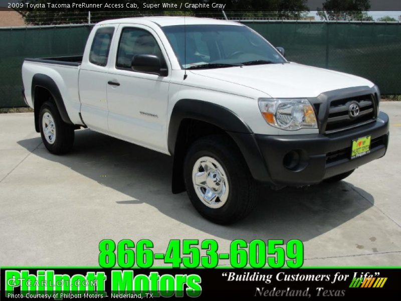 Super White / Graphite Gray 2009 Toyota Tacoma PreRunner Access Cab