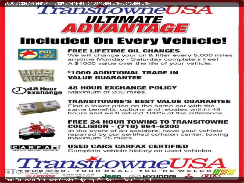 Bright Silver Metallic / Dark Slate Gray/Light Slate Gray 2008 Dodge Avenger SXT