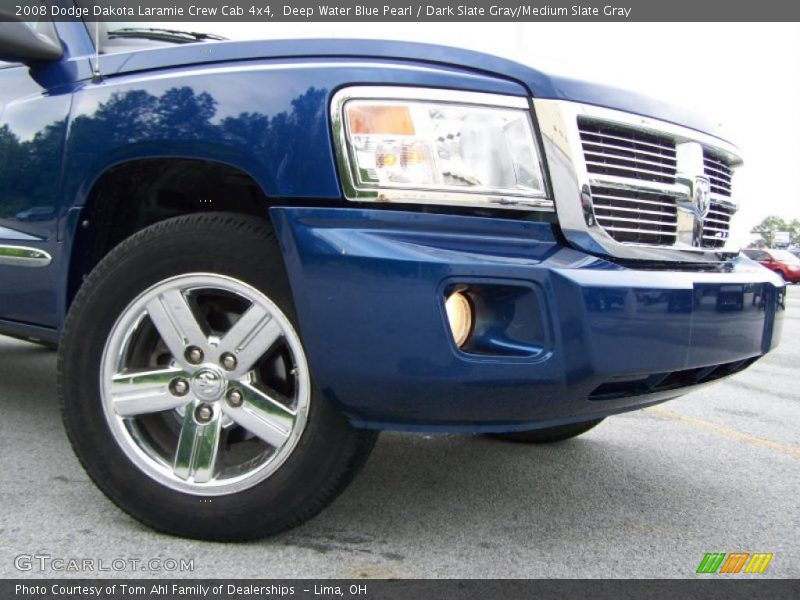 Deep Water Blue Pearl / Dark Slate Gray/Medium Slate Gray 2008 Dodge Dakota Laramie Crew Cab 4x4