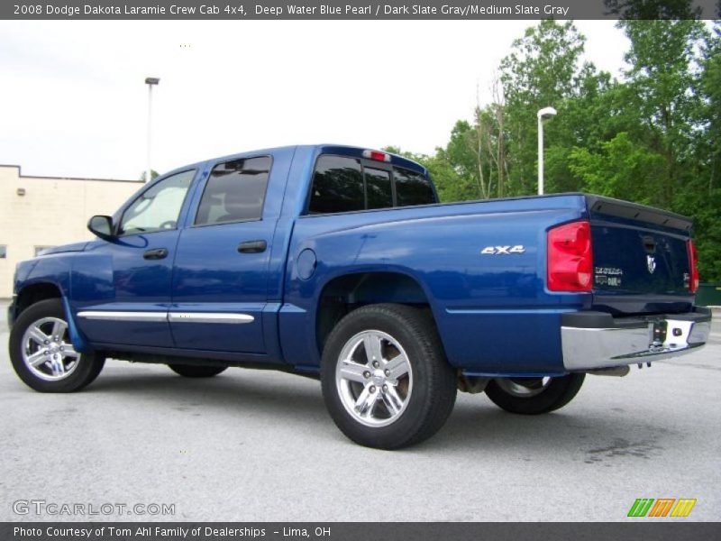 Deep Water Blue Pearl / Dark Slate Gray/Medium Slate Gray 2008 Dodge Dakota Laramie Crew Cab 4x4