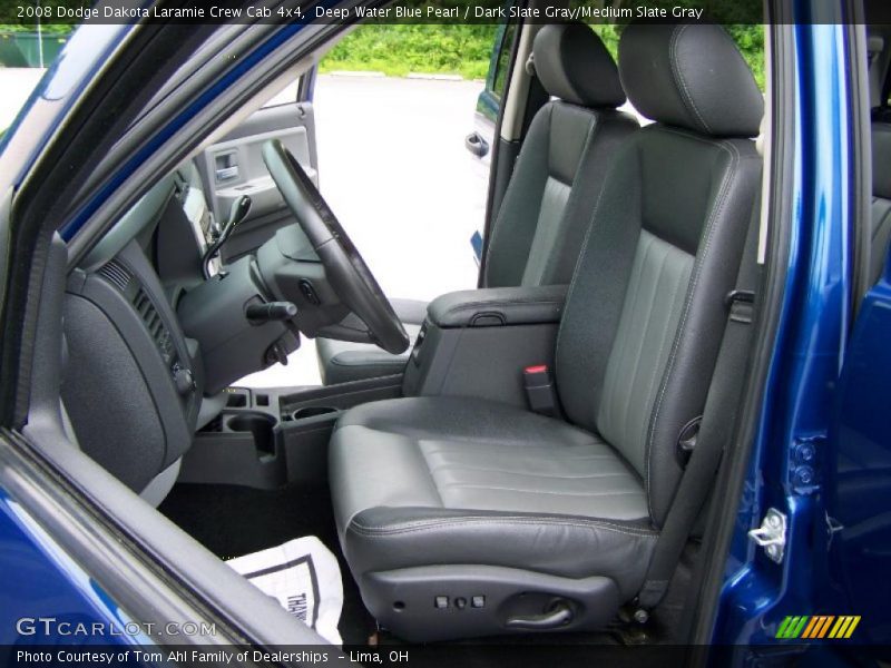 Deep Water Blue Pearl / Dark Slate Gray/Medium Slate Gray 2008 Dodge Dakota Laramie Crew Cab 4x4