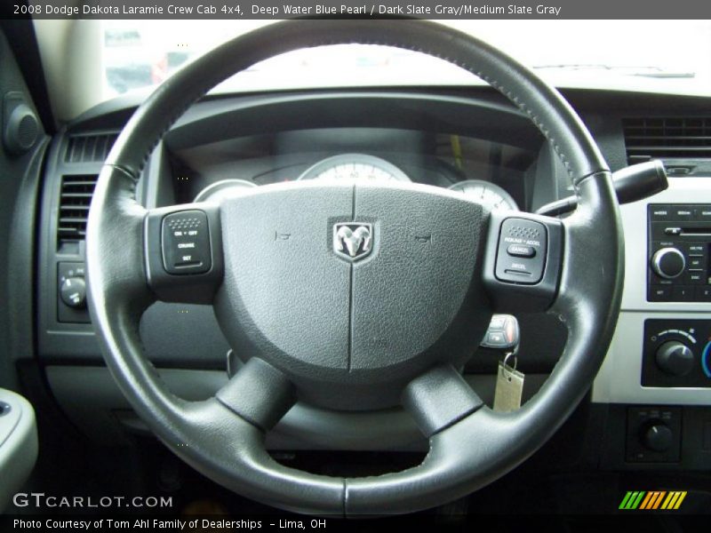 Deep Water Blue Pearl / Dark Slate Gray/Medium Slate Gray 2008 Dodge Dakota Laramie Crew Cab 4x4