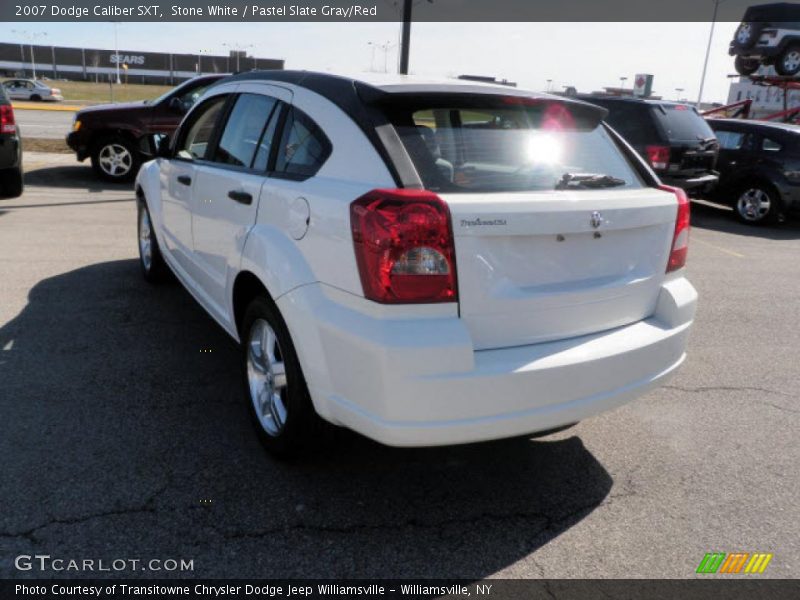 Stone White / Pastel Slate Gray/Red 2007 Dodge Caliber SXT