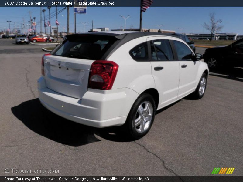Stone White / Pastel Slate Gray/Red 2007 Dodge Caliber SXT