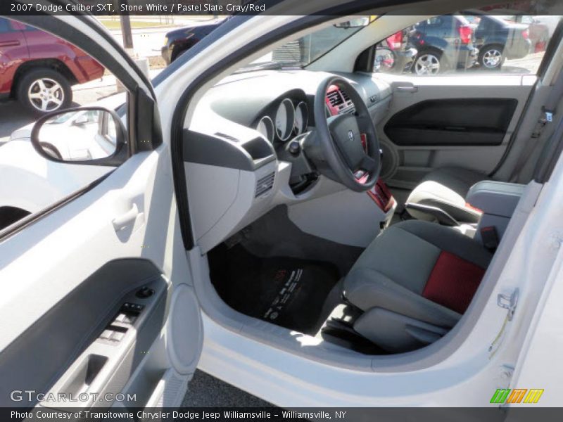 Stone White / Pastel Slate Gray/Red 2007 Dodge Caliber SXT
