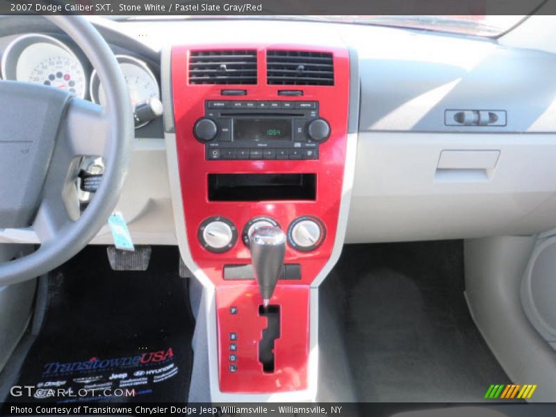 Stone White / Pastel Slate Gray/Red 2007 Dodge Caliber SXT