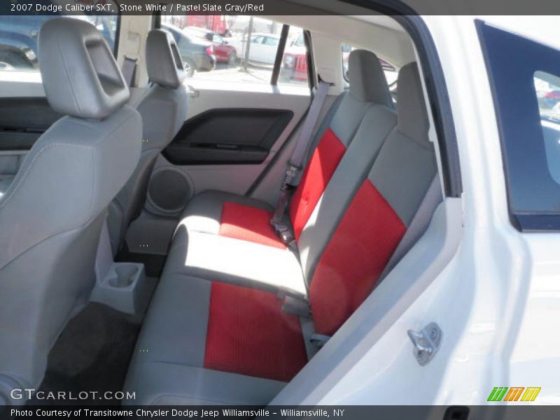 Stone White / Pastel Slate Gray/Red 2007 Dodge Caliber SXT