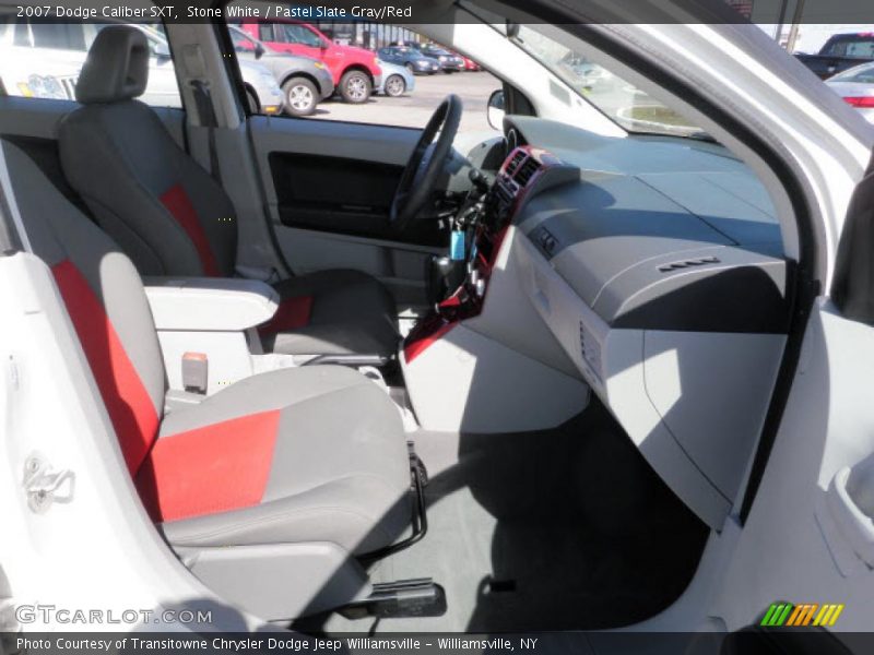 Stone White / Pastel Slate Gray/Red 2007 Dodge Caliber SXT