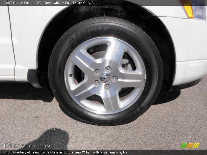 Stone White / Pastel Slate Gray/Red 2007 Dodge Caliber SXT