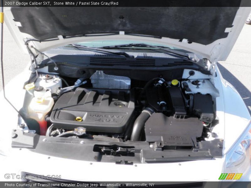 Stone White / Pastel Slate Gray/Red 2007 Dodge Caliber SXT