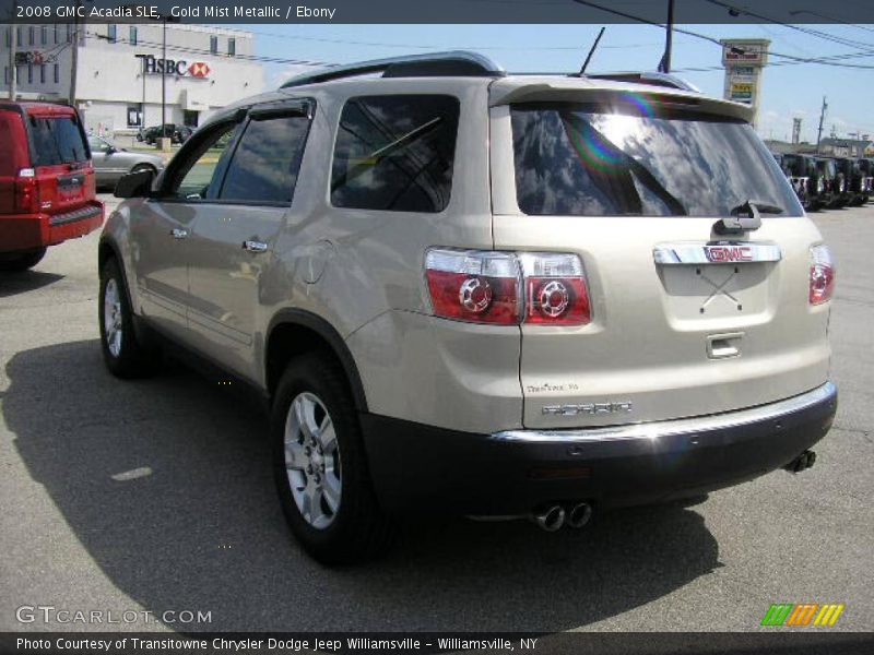 Gold Mist Metallic / Ebony 2008 GMC Acadia SLE