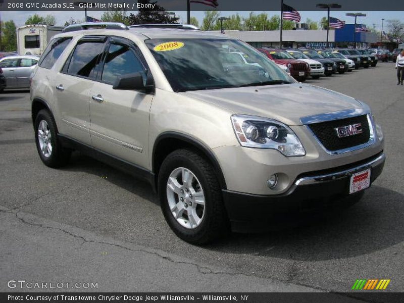 Gold Mist Metallic / Ebony 2008 GMC Acadia SLE