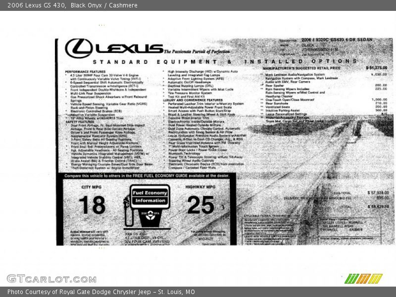 Black Onyx / Cashmere 2006 Lexus GS 430