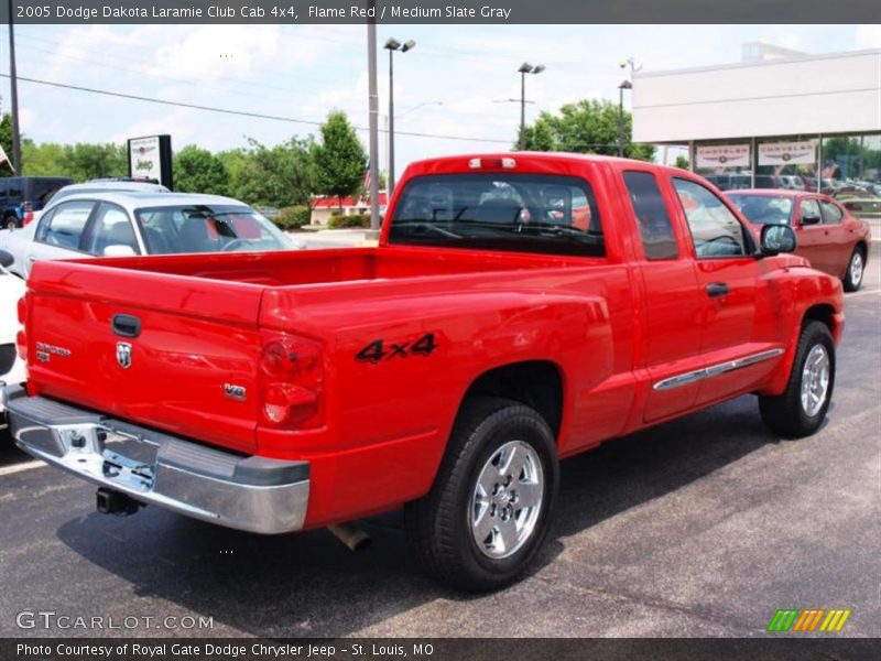 Flame Red / Medium Slate Gray 2005 Dodge Dakota Laramie Club Cab 4x4