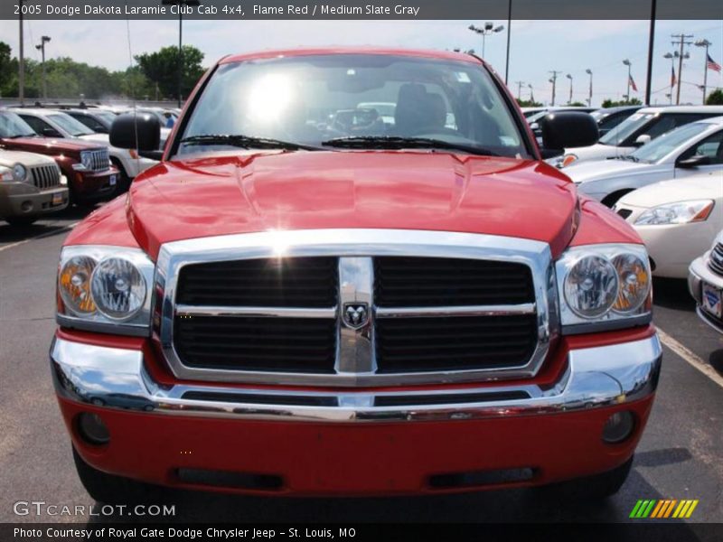 Flame Red / Medium Slate Gray 2005 Dodge Dakota Laramie Club Cab 4x4