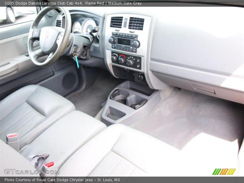 Flame Red / Medium Slate Gray 2005 Dodge Dakota Laramie Club Cab 4x4