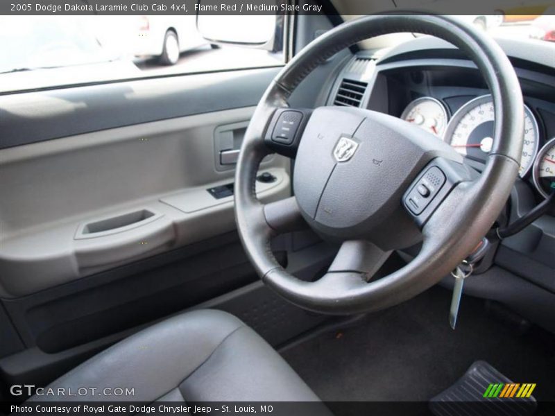 Flame Red / Medium Slate Gray 2005 Dodge Dakota Laramie Club Cab 4x4