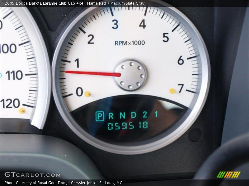Flame Red / Medium Slate Gray 2005 Dodge Dakota Laramie Club Cab 4x4