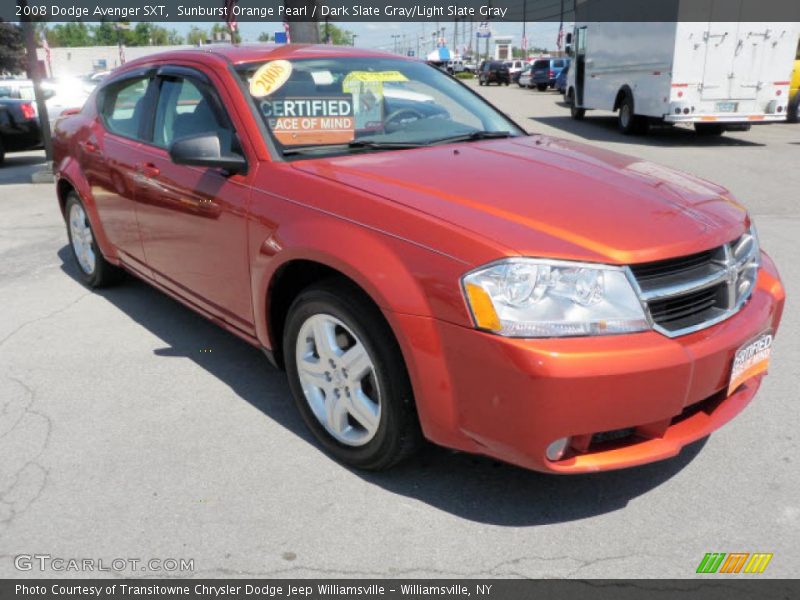 Sunburst Orange Pearl / Dark Slate Gray/Light Slate Gray 2008 Dodge Avenger SXT